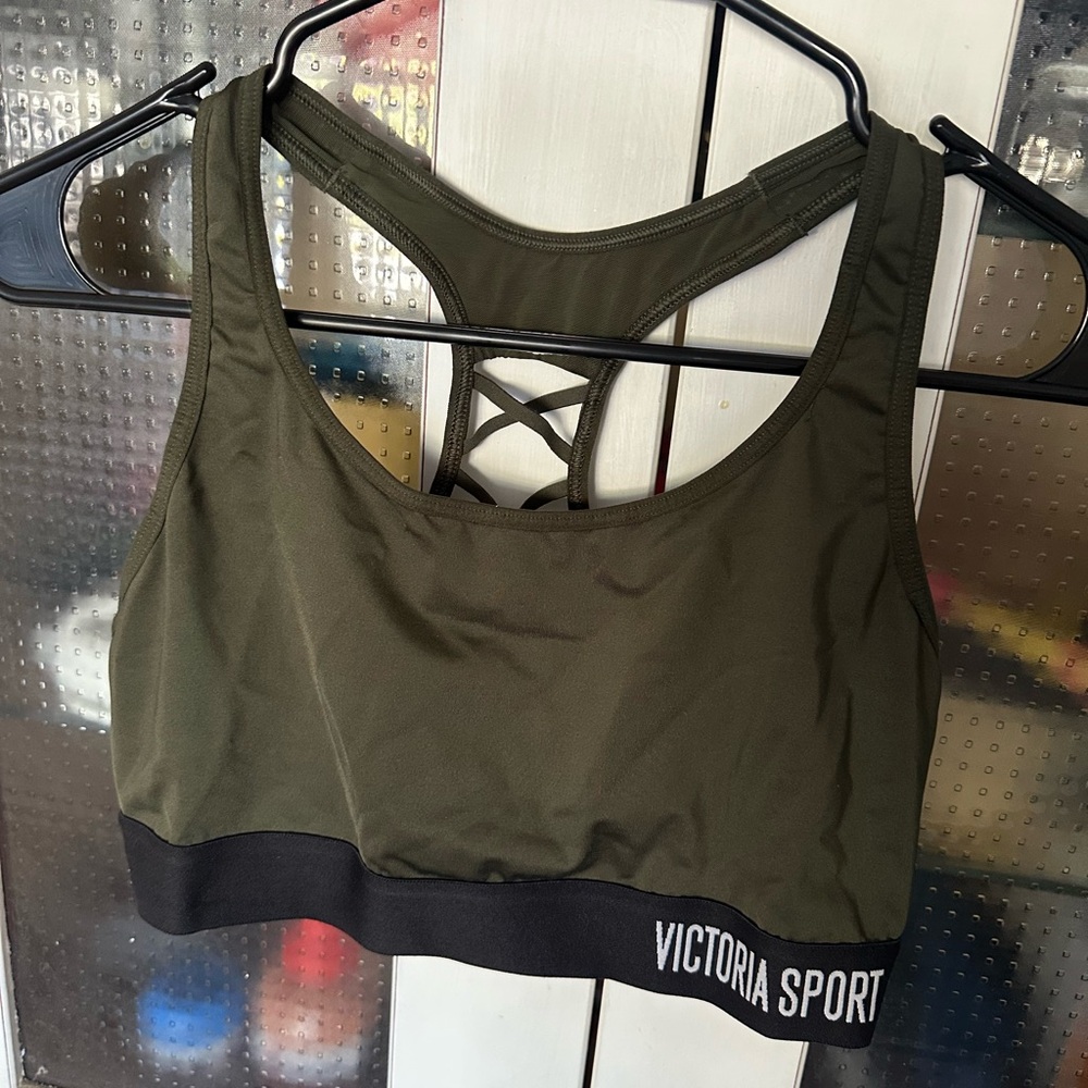 Victoria Sport Olive Green Racerback Sports Bra